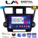 LM Digital - LM ZD8089 GPS Οθόνη OEM Multimedia Αυτοκινήτου για Toyota Highlander 2008 > 2015 (CarPlay/AndroidAuto/BT/GPS/WIFI/GPRS)