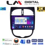 LM Digital - LM ZD8206 GPS Οθόνη OEM Multimedia Αυτοκινήτου για Peugeot 206 2002 > 2006 (CarPlay/AndroidAuto/BT/GPS/WIFI/GPRS)