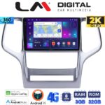 LM Digital - LM ZD8234 GPS Οθόνη OEM Multimedia Αυτοκινήτου για Jeep Gran Cherokee 2011 > 2013 (CarPlay/AndroidAuto/BT/GPS/WIFI/GPRS)