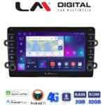 LM Digital - LM ZG8708 GPS Οθόνη OEM Multimedia Αυτοκινήτου για DACIA DUSTER – LOGAN - SUNDERO 2013 > 2018 (CarPlay/AndroidAuto/BT/GPS/WIFI/GPRS)