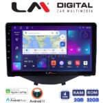LM Digital - LM ZN4564B GPS Οθόνη OEM Multimedia Αυτοκινήτου για Toyota Aygo 2014 > Citroen C1 2014 > Peugeot 107 2014 > (CarPlay/AndroidAuto/BT/GPS/WIFI/GPRS)