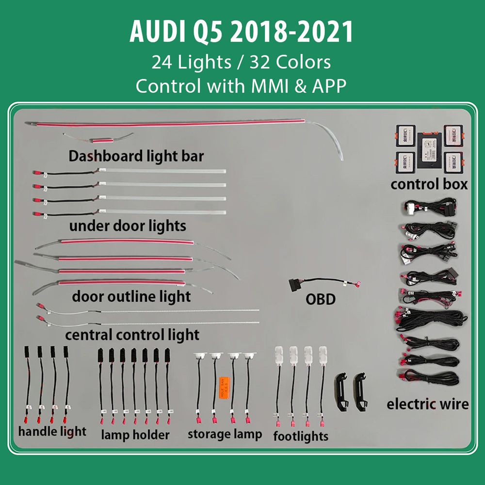 DIQ AMBIENT AUDI Q5 (FY) (Digital iQ Ambient Light for Audi Q5 mod. 2017-2024 with 24 Lights)
