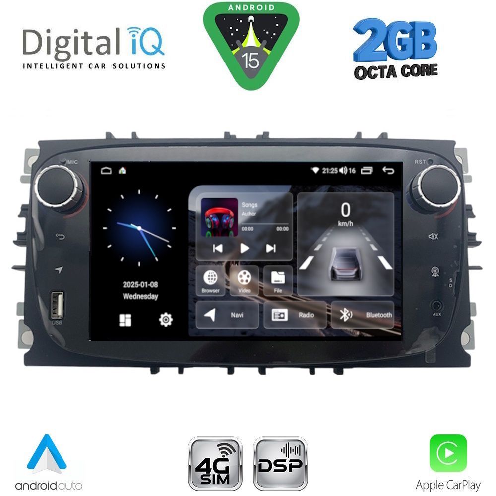DIGITAL IQ BLF 303SB_CPA (7" DECK) MULTIMEDIA SYSTEM for FORD mod. 2007-2011 (Touch buttons)