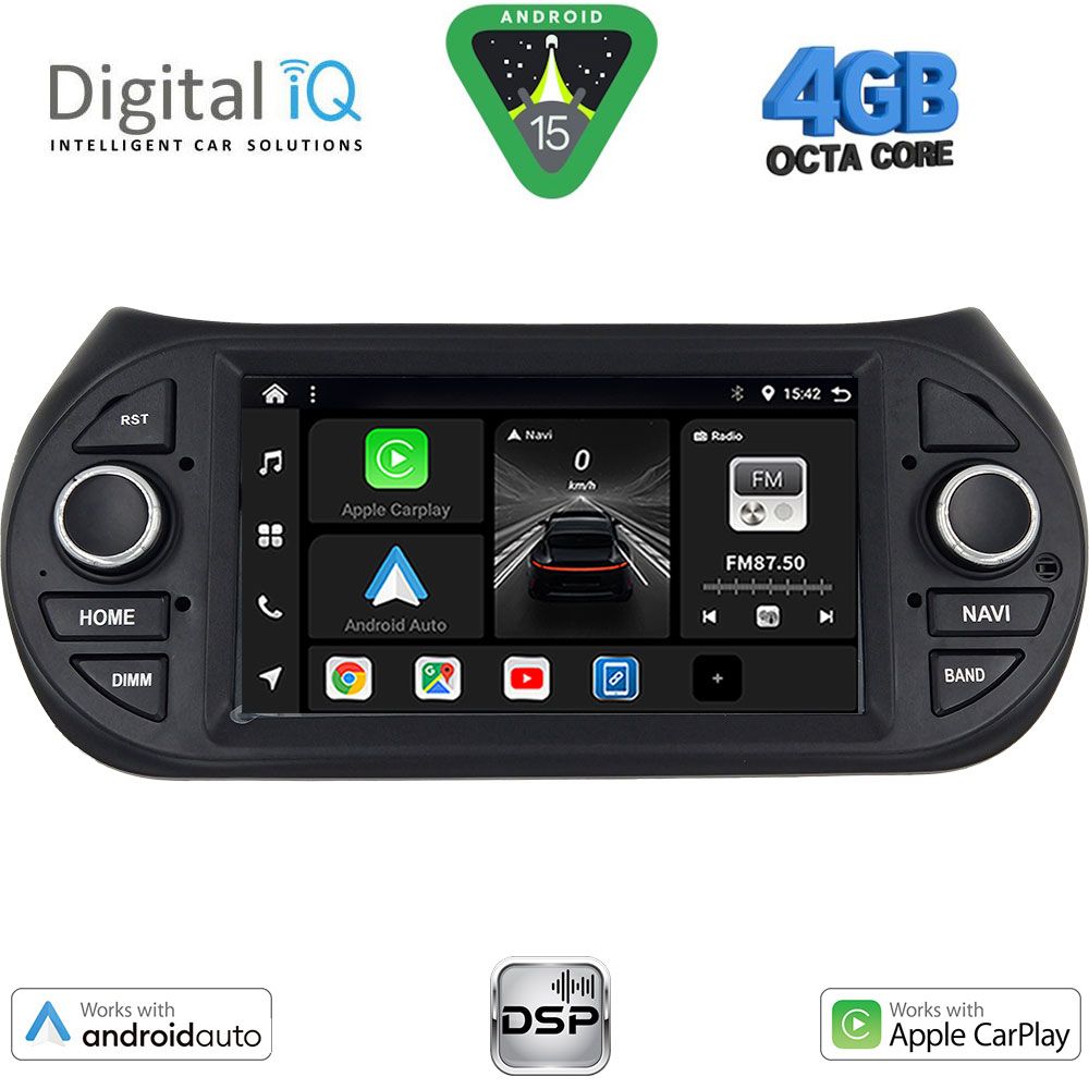 DIGITAL IQ BXF 692_CPAA (7" DVD) MULTIMEDIA SYSTEM for CT NEMO – FT FIORINO-QUBO – PG BIPPER mod. 2008-2018