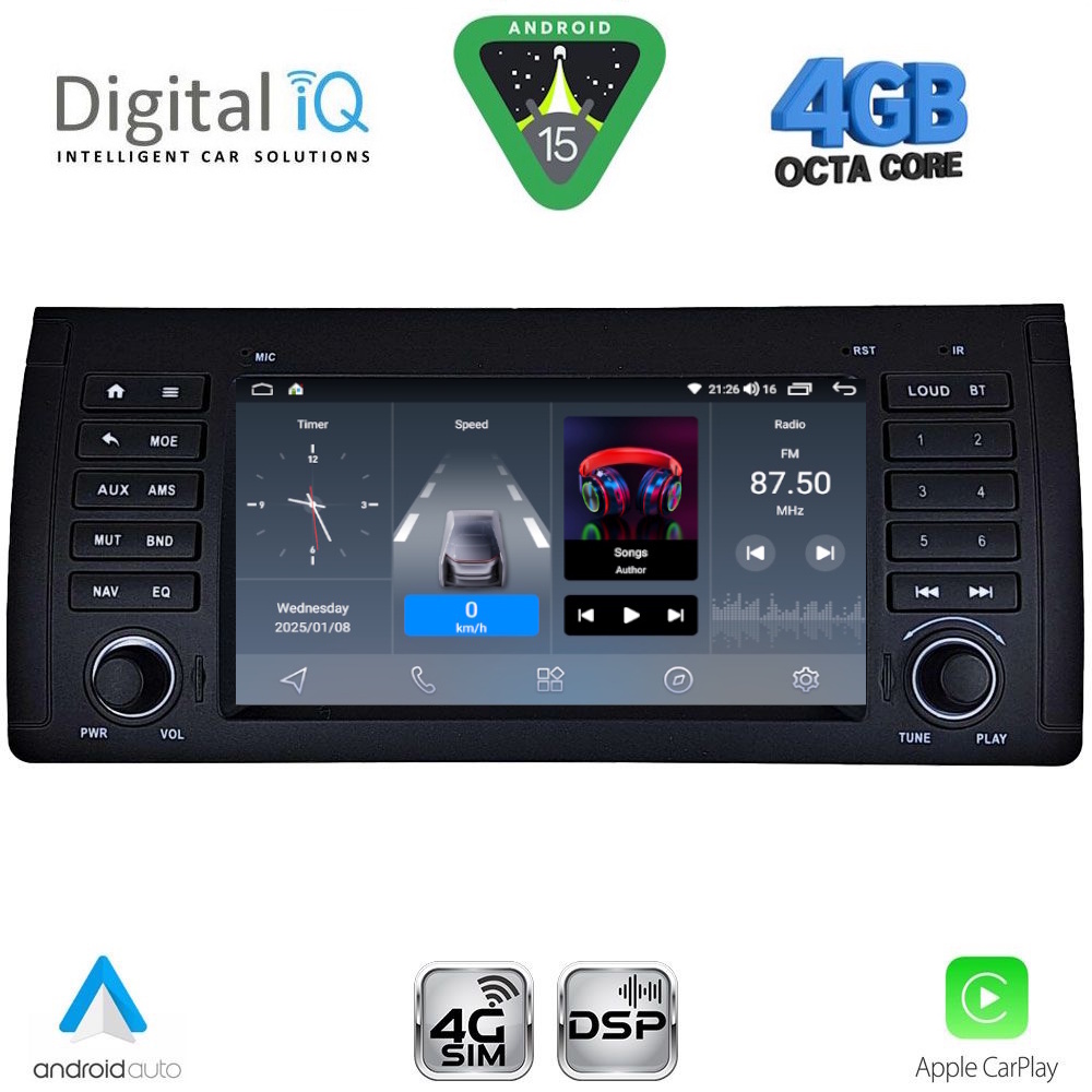 DIGITAL IQ BLG 485_CPA (7" DECK) MULTIMEDIA SYSTEM for BMW S.5-X5 (E38-39-53) mod. 1998-2005