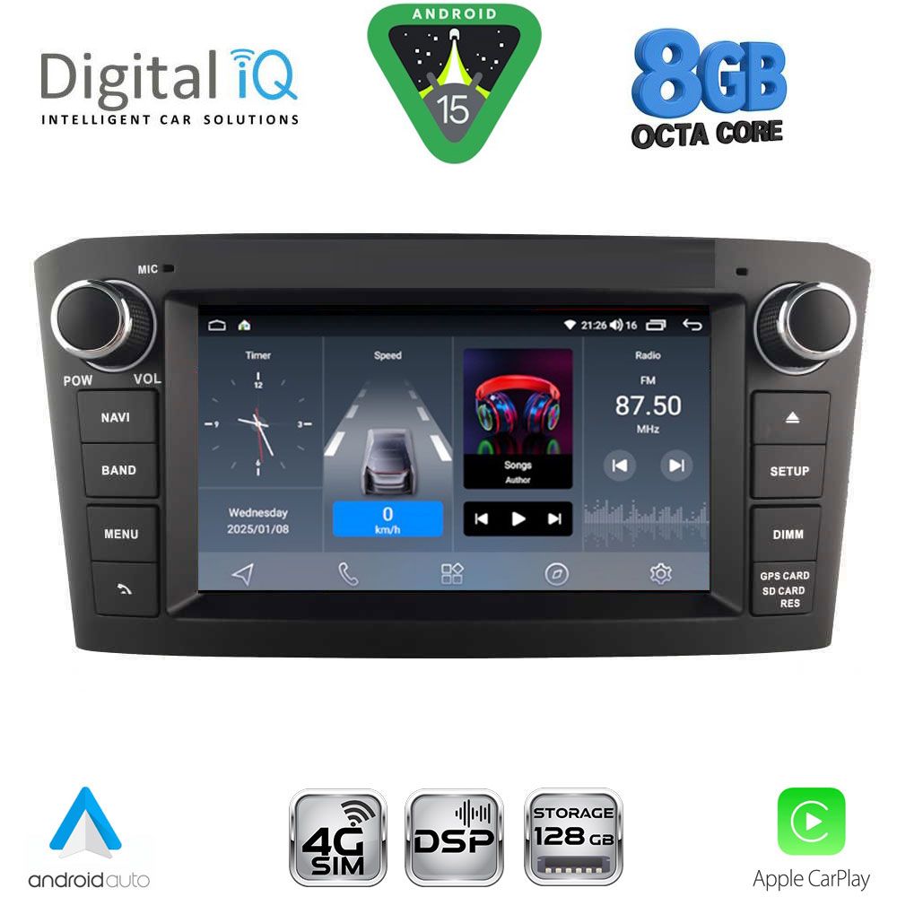 DIGITAL IQ BLM 725BL_CPA (7" DECK) MULTIMEDIA OEM for TOYOTA AVENSIS (T25) mod. 2003-2009 (BLACK)