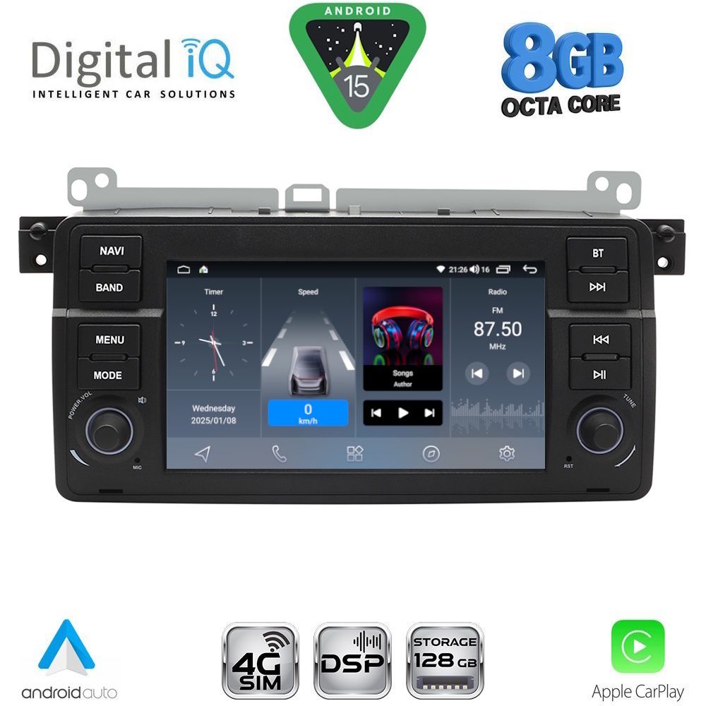 DIGITAL IQ BLM 752_CPA (7" DECK) MULTIMEDIA OEM for BMW S.3 (E46) mod. 1998-2005