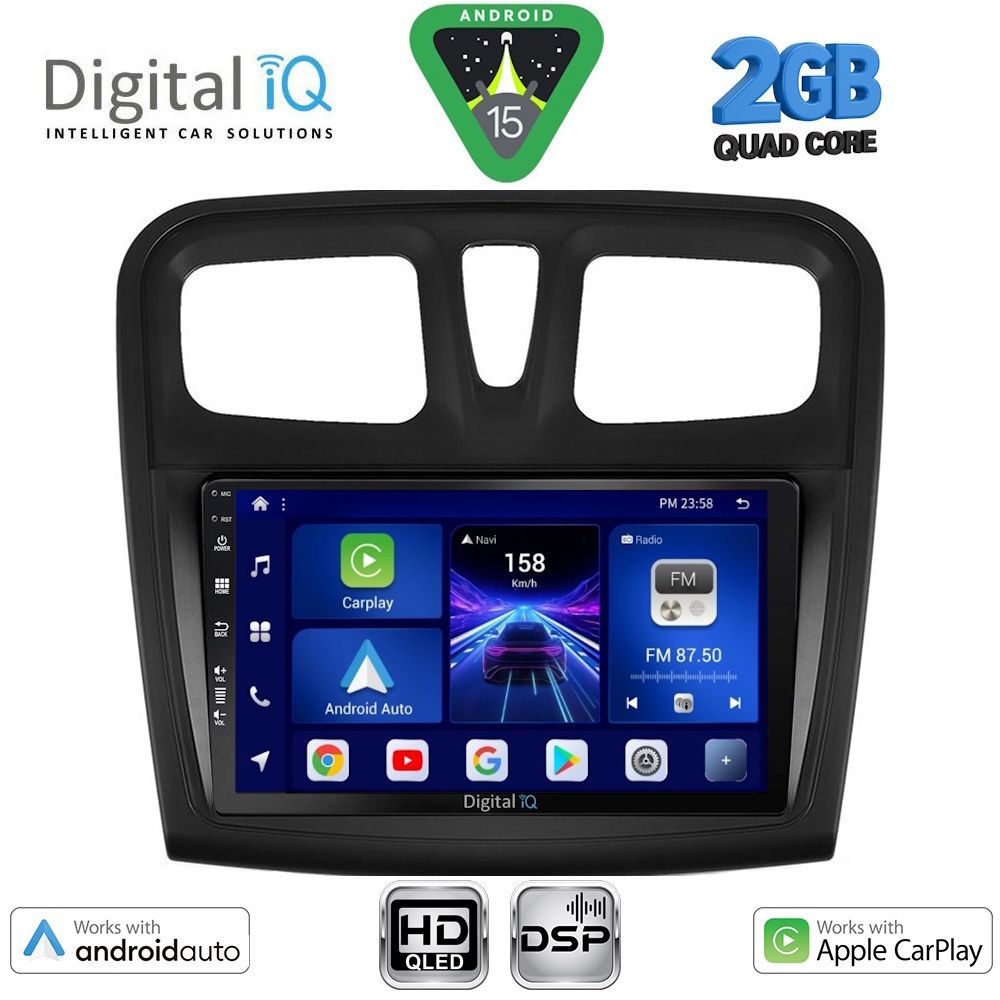 DIGITAL IQ BXC 3108SQ_CPAA (9inc) MULTIMEDIA TABLET for DACIA LOGAN – SANDERO mod. 2012-2019