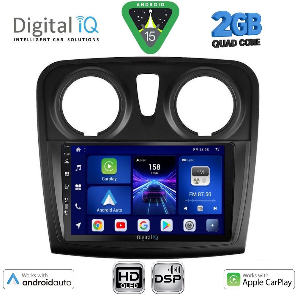 DIGITAL IQ BXC 3108_CPAA (9inc) MULTIMEDIA TABLET for DACIA LOGAN – SANDERO mod. 2012-2019