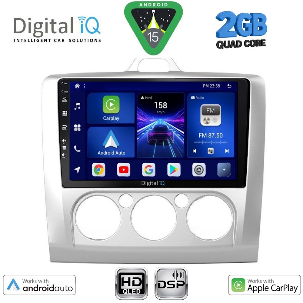 DIGITAL IQ BXC 3156SL_CPAA A/C (9inc) MULTIMEDIA TABLET for FORD FOCUS mod. 2005-2012 (SILVER)