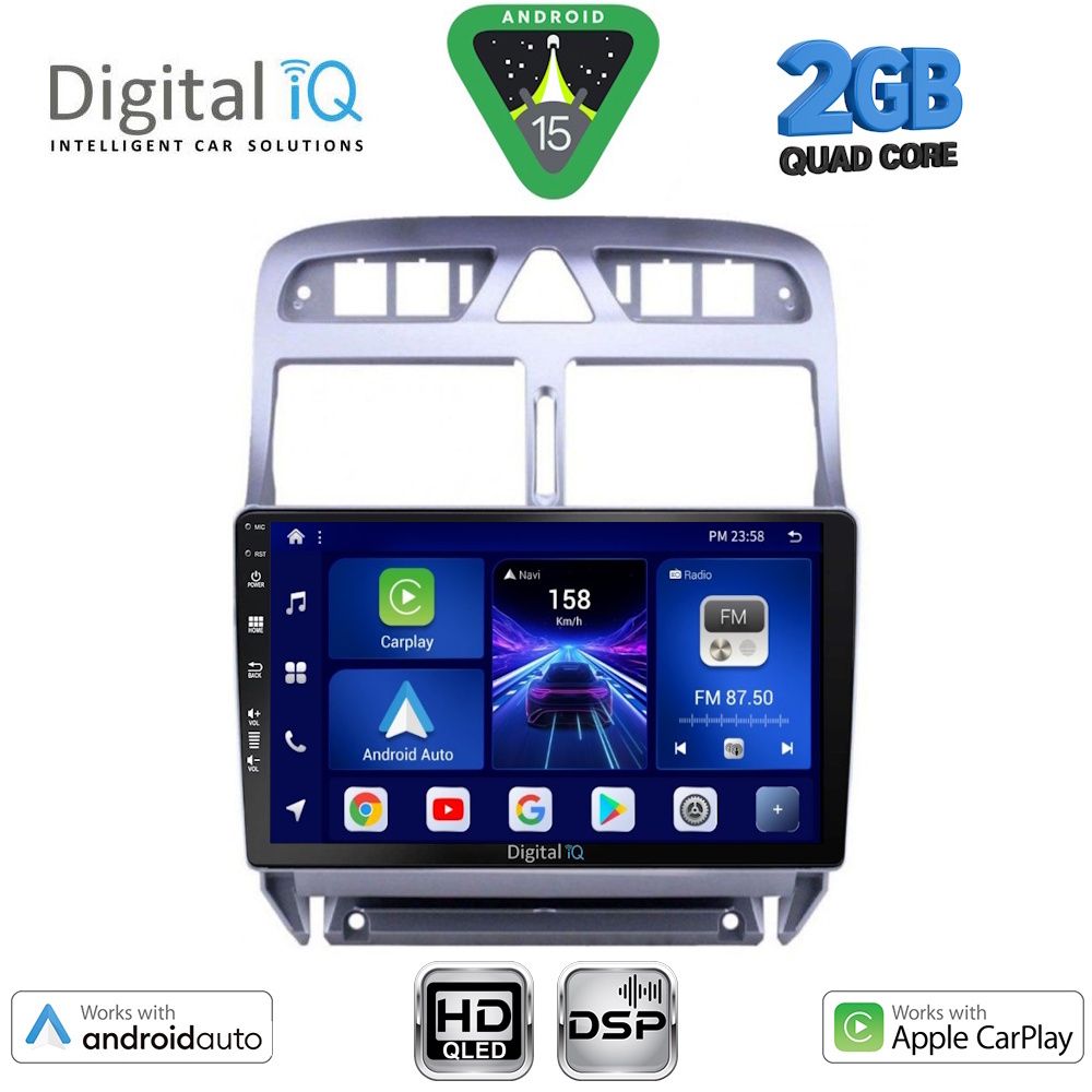 DIGITAL IQ BXC 3512_CPAA (9inc) MULTIMEDIA TABLET for PEUGEOT 307 mod. 2001-2008