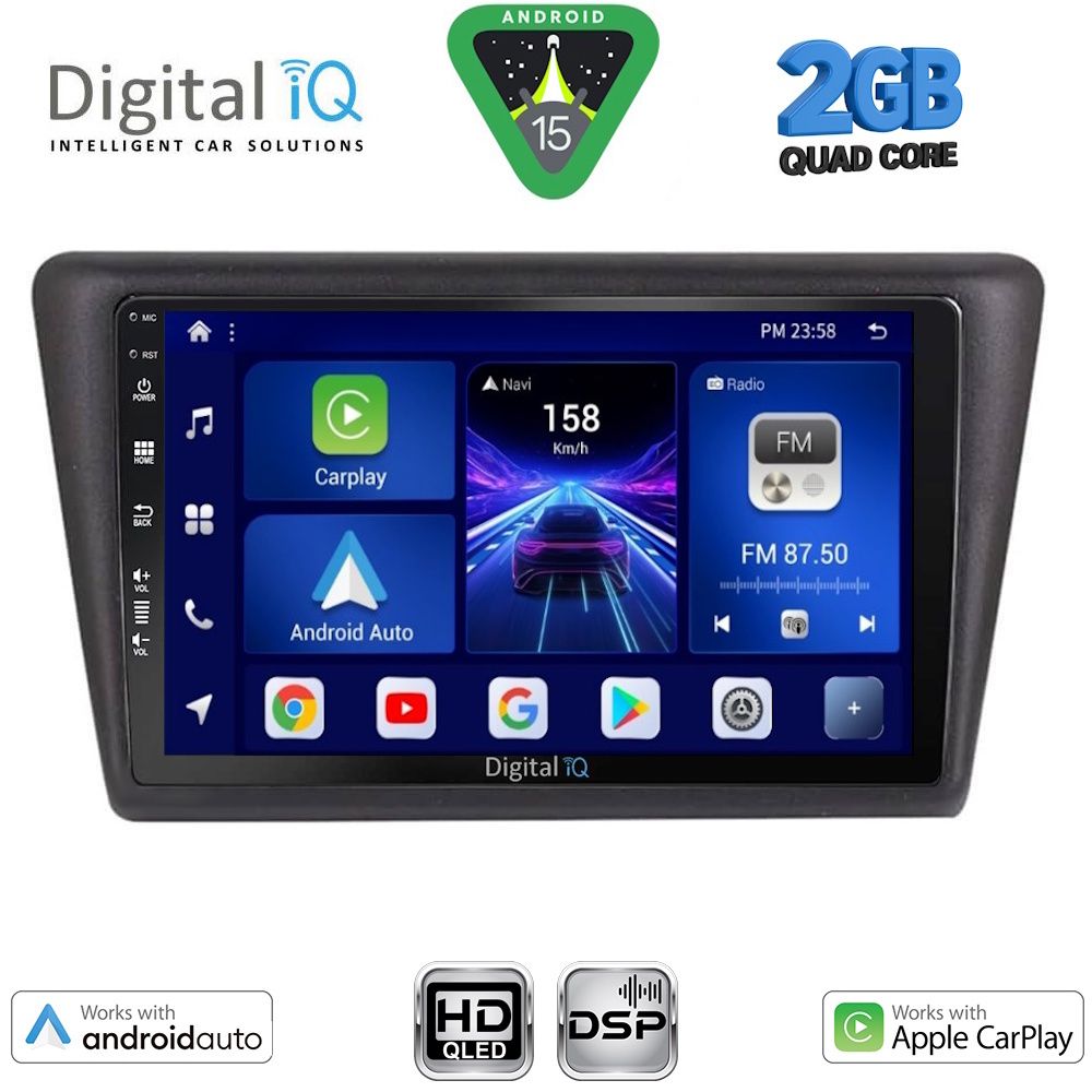 DIGITAL IQ BXC 3600_CPAA (9inc) MULTIMEDIA TABLET for SKODA RAPID SPACEBACK mod. 2014-2019