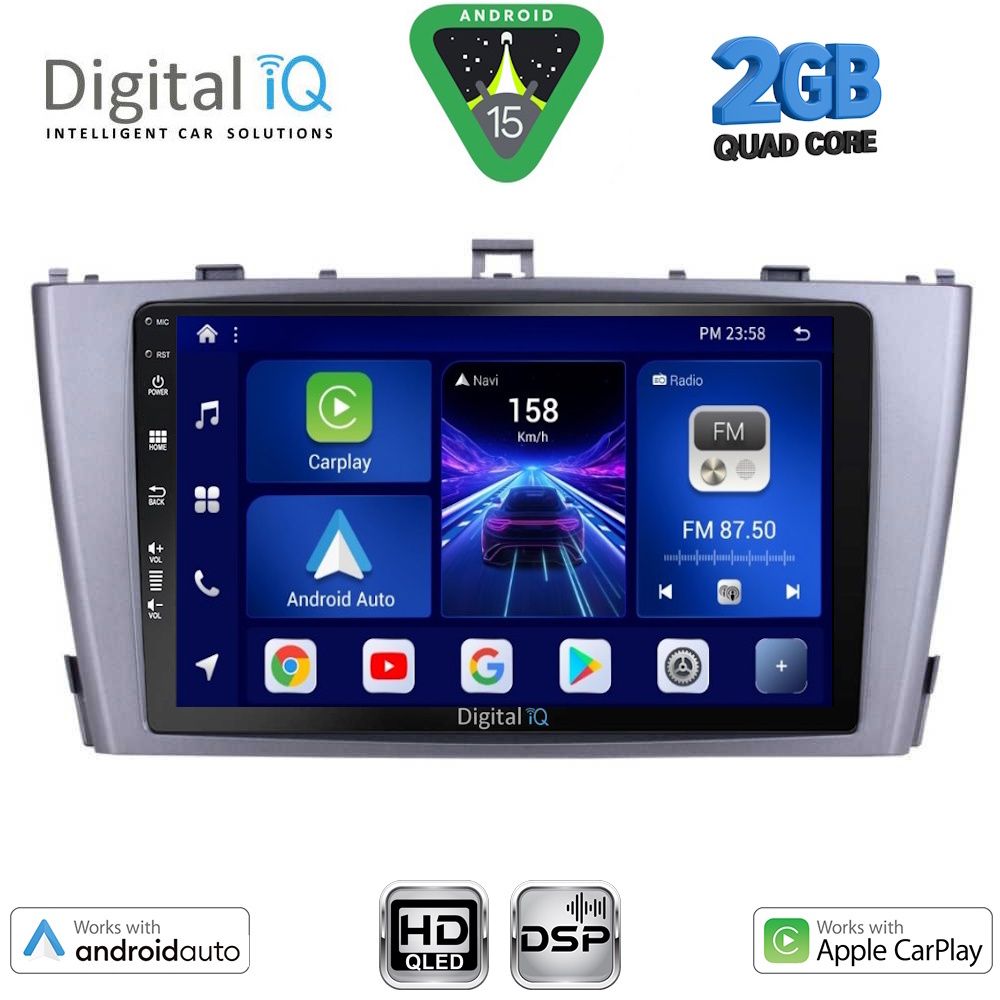 DIGITAL IQ BXC 3705SL_CPAA (9inc) MULTIMEDIA TABLET for TOYOTA AVENSIS (T27) mod. 2009-2015 (SILVER)