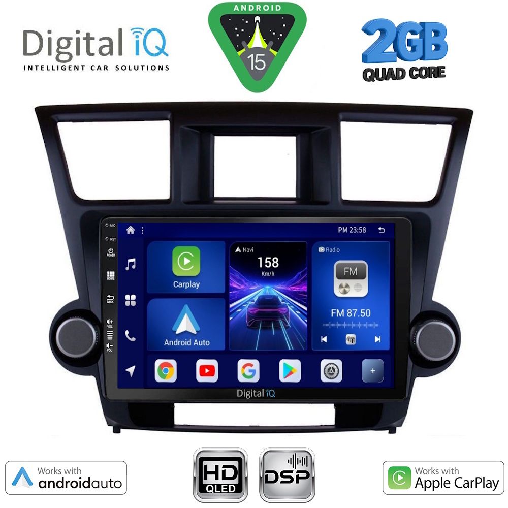 DIGITAL IQ BXC 3719_CPAA (10inc) MULTIMEDIA TABLET for TOYOTA HIGHLANDER mod. 2008-2015