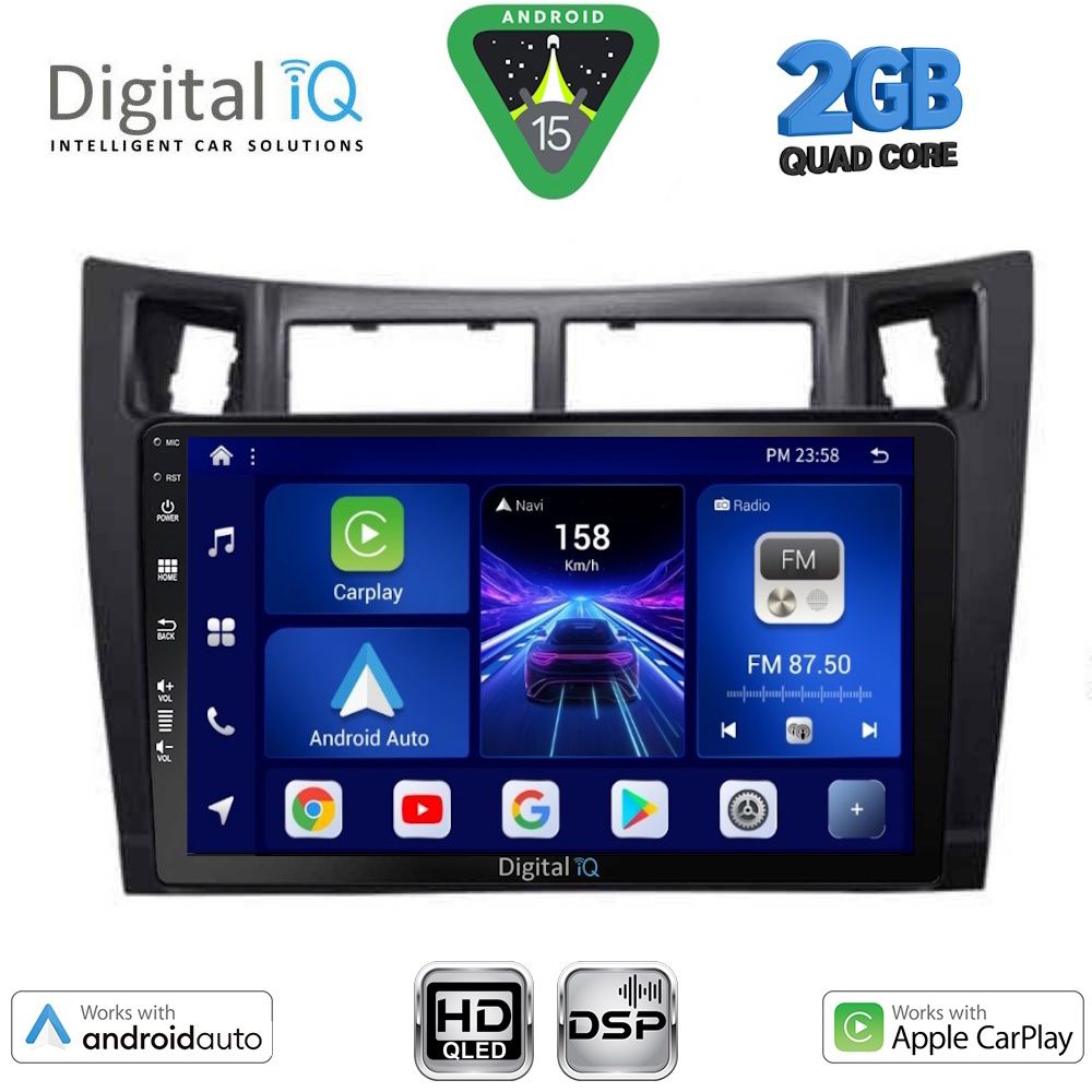 DIGITAL IQ BXC 3736BL_CPAA (9inc) MULTIMEDIA TABLET for TOYOTA YARIS mod. 2006-2011 (BLACK)