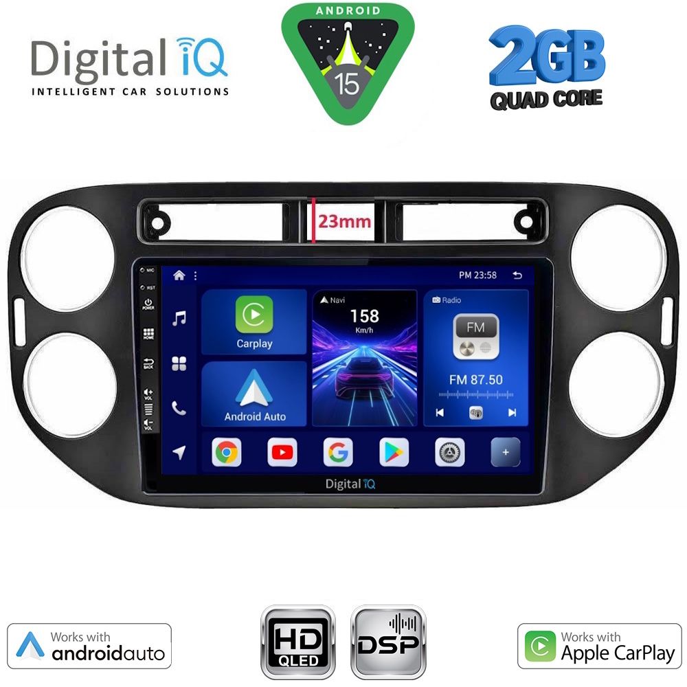 DIGITAL IQ BXC 3760BL_CPAA (9inc) MULTIMEDIA TABLET for  VW TIGUAN  mod. 2011-2016 (BLACK)