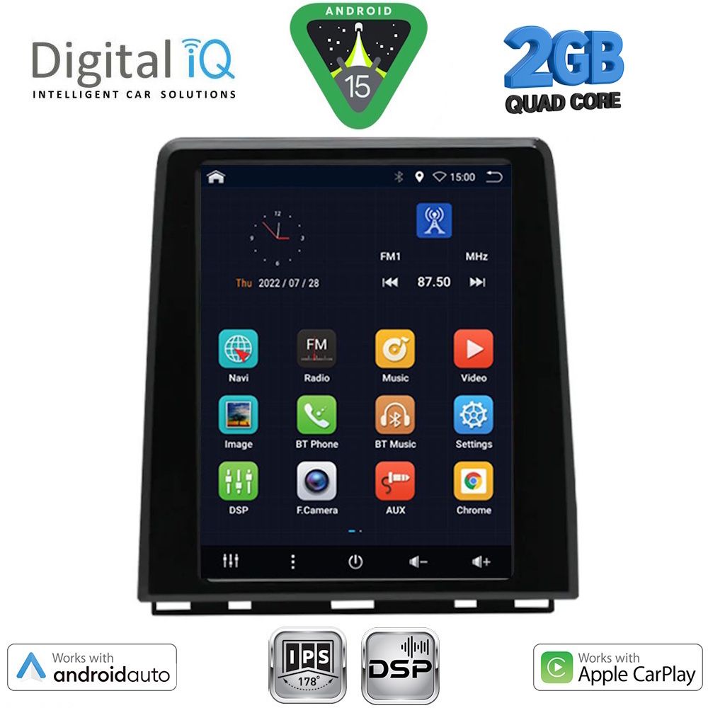 DIGITAL IQ BXC 3948_CPAA (HIGH VERSION) TESLA STYLE for RENAULT CLIO 5 - CAPTURE mod. 2019-2026