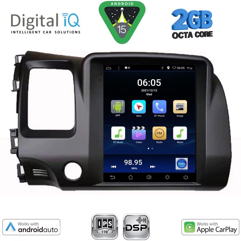 DIGITAL IQ BXF 5988_CPAA TESLA STYLE for HONDA CIVIC 4D mod. 2006-2012