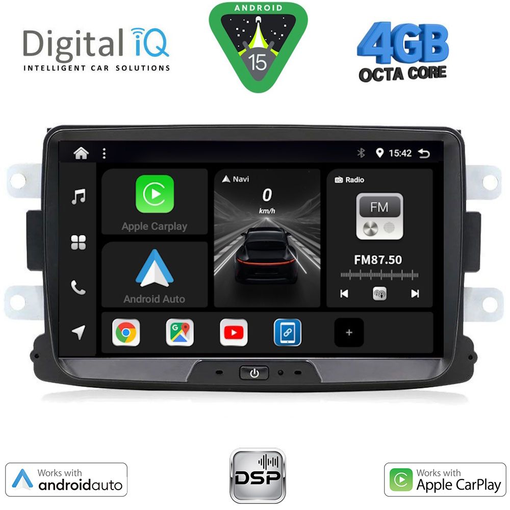 DIGITAL IQ BXF 633_CPAA (8" DECK) MULTIMEDIA SYSTEM for DACIA mod. 2012-2019 - RENAULT CAPTURE mod. 2013-2021