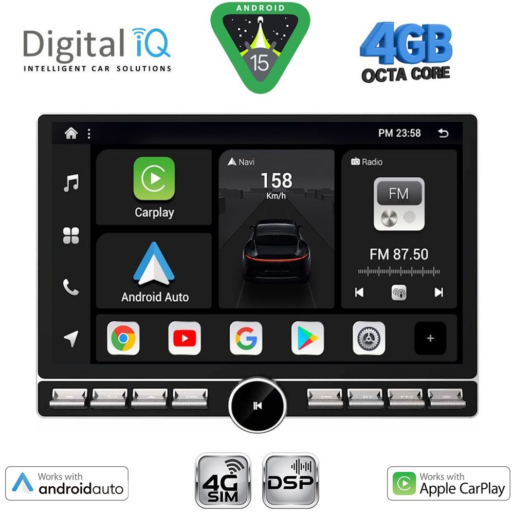 DIGITAL IQ BXF 6950_CPAA (10.1'' DIN) MULTIMEDIA TABLET 1DIN with 4G SIM