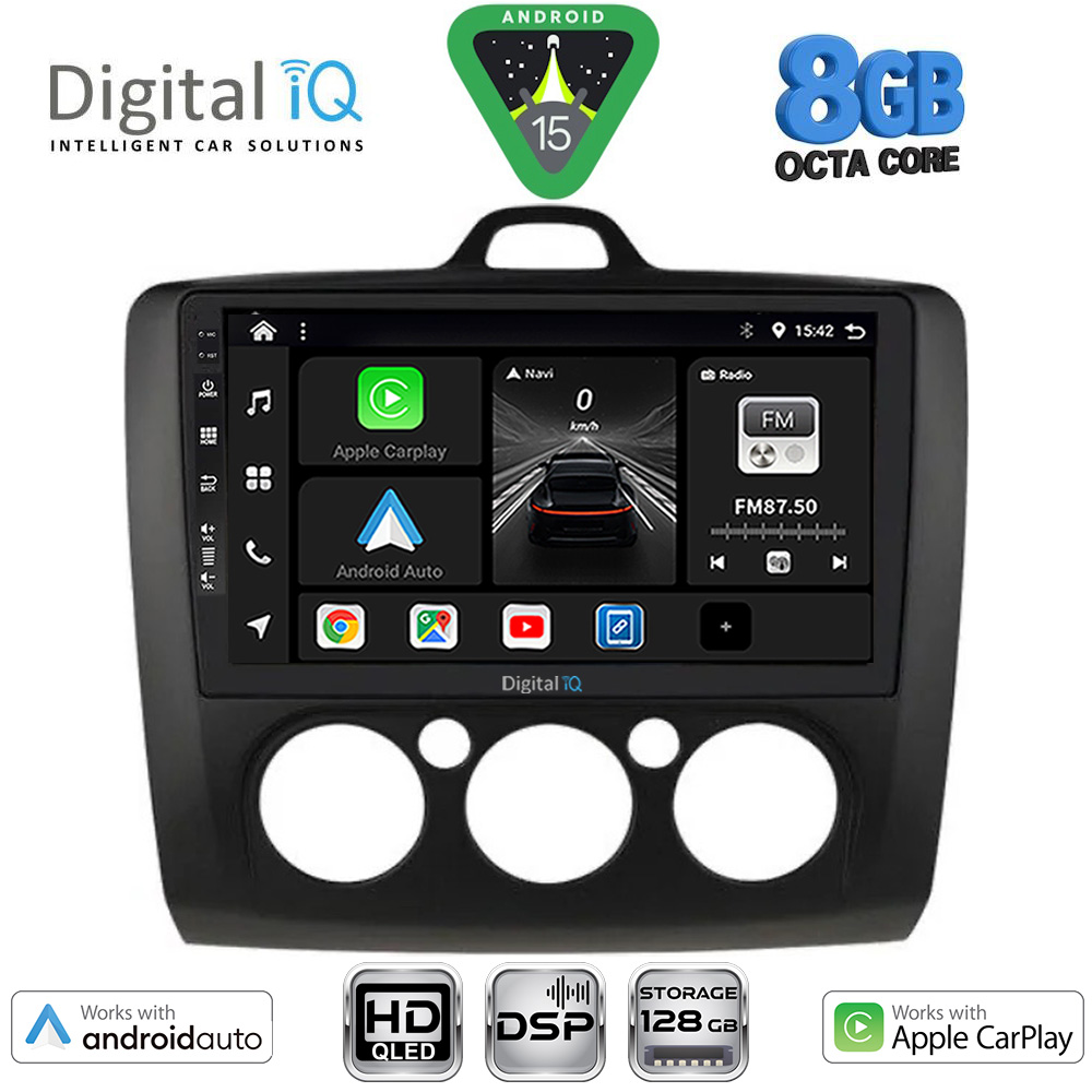 DIGITAL IQ BXF 7156BL_CPAA A/C (9inc) MULTIMEDIA TABLET for FORD FOCUS mod. 2005-2012 (BLACK)