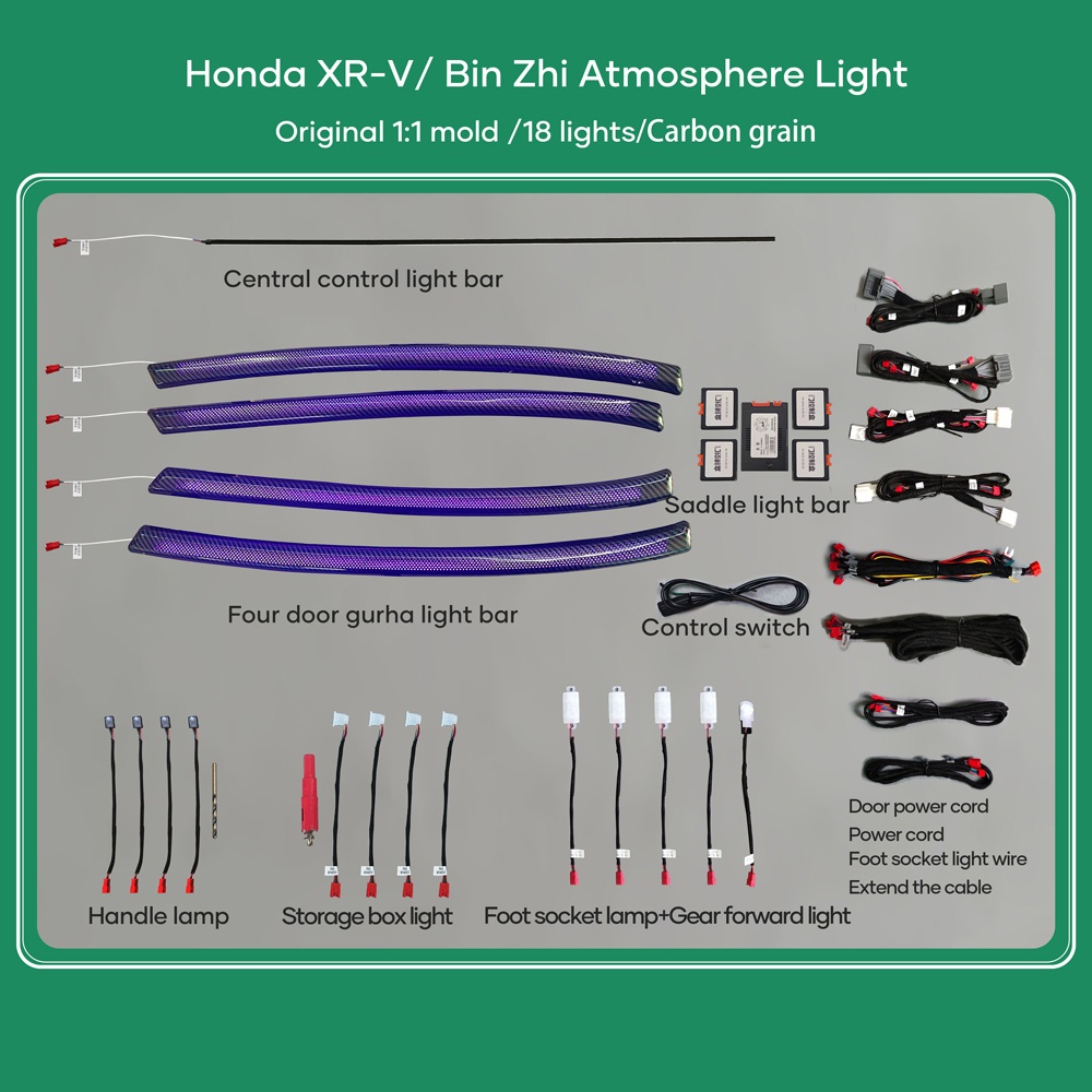 DIQ AMBIENT HONDA HRV II mod. 2015-2021 (Digital iQ Ambient Light Honda HRV mod. 2015-2021 with 18 Lights