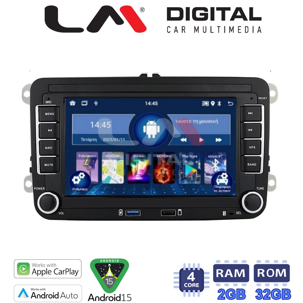 LM Digital - LM V4004 GPS Οθόνη OEM Multimedia Αυτοκινήτου για VW All (CarPlay/AndroidAuto/BT/GPS/WIFI/GPRS)