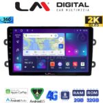 LM Digital - LM ZB8708 GPS Οθόνη OEM Multimedia Αυτοκινήτου για DACIA DUSTER – LOGAN - SUNDERO 2013 > 2018 (CarPlay/AndroidAuto/BT/GPS/WIFI/GPRS)