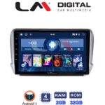 LM Digital - LM ZL4374 GPS Οθόνη OEM Multimedia Αυτοκινήτου για PEUGEOT 208-2008 2012>  (BT/GPS/WIFI)