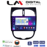 LM Digital - LM ZN4206 GPS Οθόνη OEM Multimedia Αυτοκινήτου για Peugeot 206 2002 > 2006 (CarPlay/AndroidAuto/BT/GPS/WIFI/GPRS)