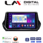 LM Digital - LM ZN4375 GPS Οθόνη OEM Multimedia Αυτοκινήτου για PEUGEOT 208-2008 2012>  (CarPlay/AndroidAuto/BT/GPS/WIFI/GPRS)