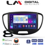 LM Digital - LM ZN4455 GPS Οθόνη OEM Multimedia Αυτοκινήτου για HYUNDAI i10 2008>2013 (CarPlay/AndroidAuto/BT/GPS/WIFI/GPRS)