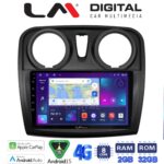 LM Digital - LM ZR8457 GPS Οθόνη OEM Multimedia Αυτοκινήτου για Dacia Santero 2012 > 2019 (CarPlay/AndroidAuto/BT/GPS/WIFI/GPRS)