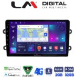 LM Digital - LM ZR8708 GPS Οθόνη OEM Multimedia Αυτοκινήτου για DACIA DUSTER – LOGAN - SUNDERO 2013 > 2018 (CarPlay/AndroidAuto/BT/GPS/WIFI/GPRS)