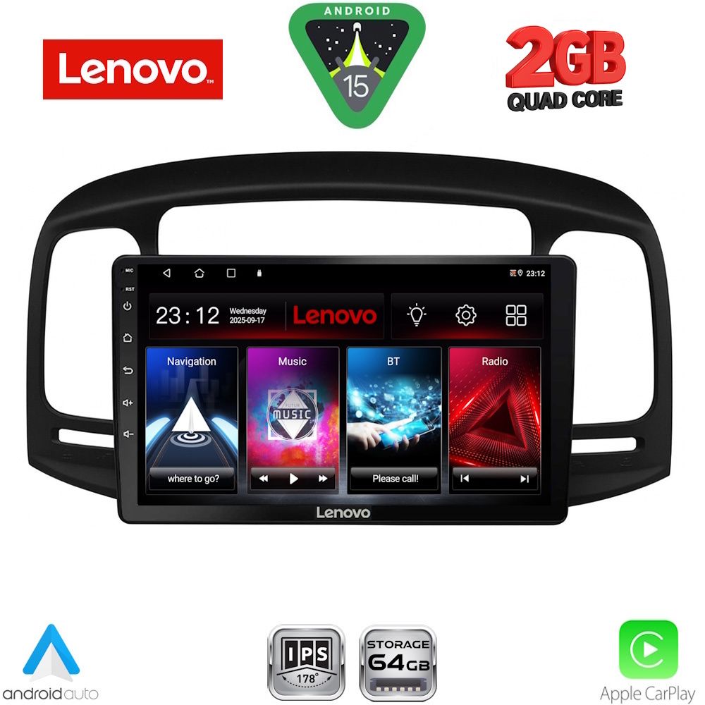 LENOVO LVD 2249BL_CPA (9inc) MULTIMEDIA TABLET for HYUNDAI ACCENT mod. 2005-2012  (BLACK)