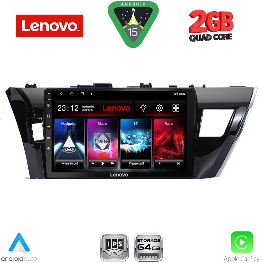 LENOVO LVD 2714_CPA (10inc) MULTIMEDIA TABLET for TOYOTA COROLLA mod. 2013-2016