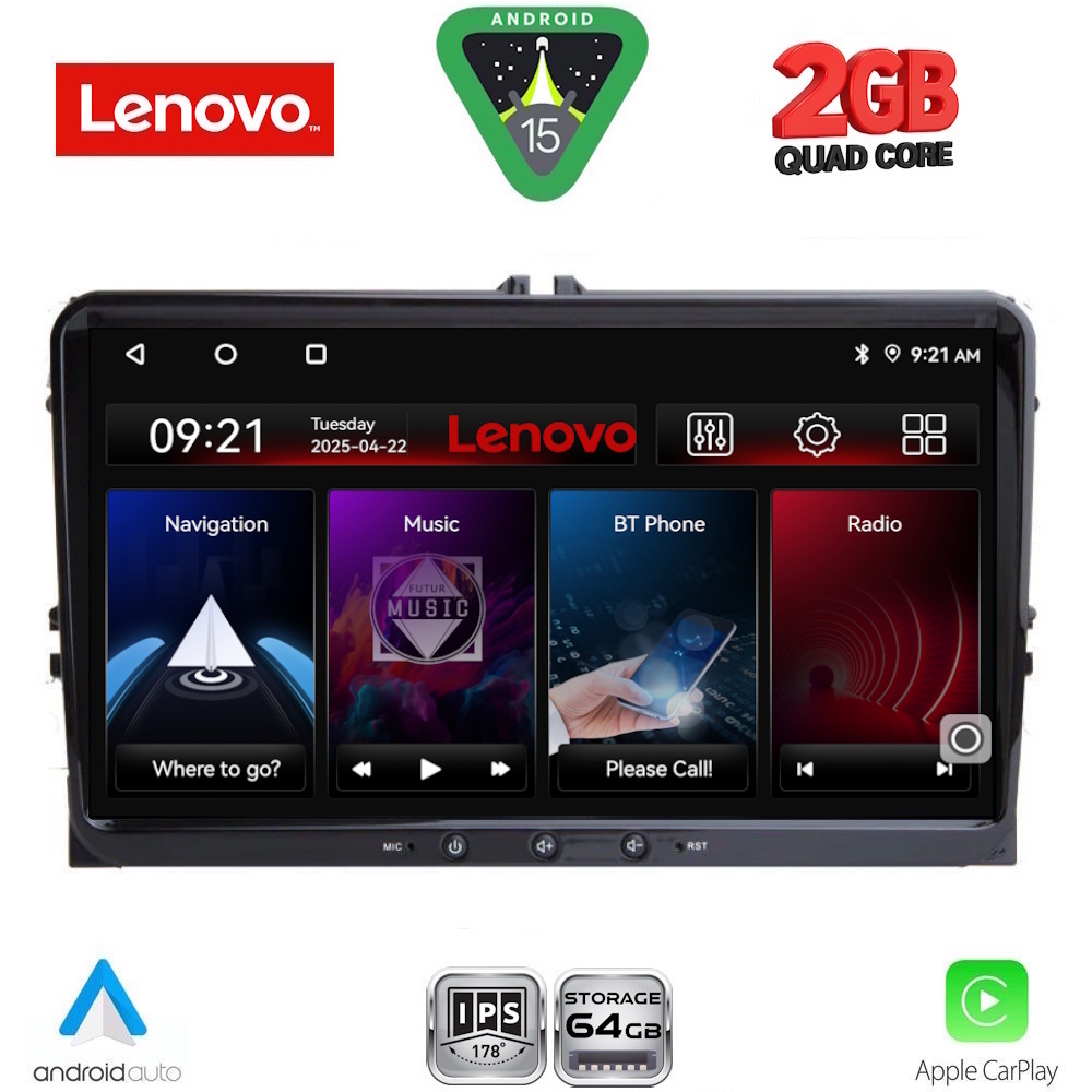 LENOVO LVD 289_CPA (9inc) MULTIMEDIA TABLET for SEAT - SKODA - VW mod. 2004-2014