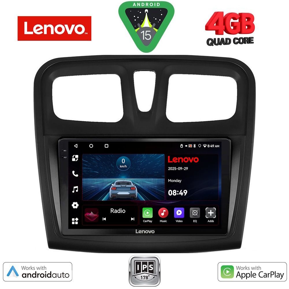 LENOVO LVE 8108SQ_CPAA (9inc) MULTIMEDIA TABLET for DACIA LOGAN – SANDERO mod. 2012-2019