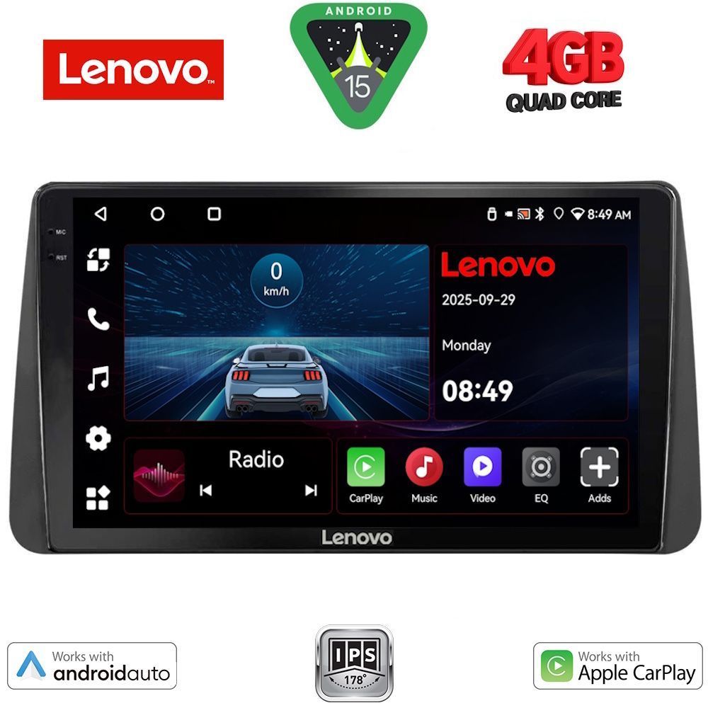 LENOVO LVE 8149_CPAA DASH (9inc) MULTIMEDIA TABLET for FIAT TIPO mod. 2018-2023