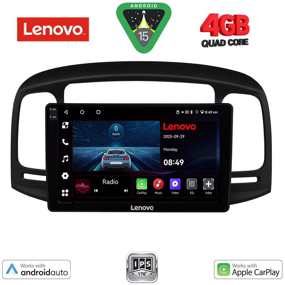 LENOVO LVE 8249BL_CPAA (9inc) MULTIMEDIA TABLET for HYUNDAI ACCENT mod. 2005-2012 (BLACK)
