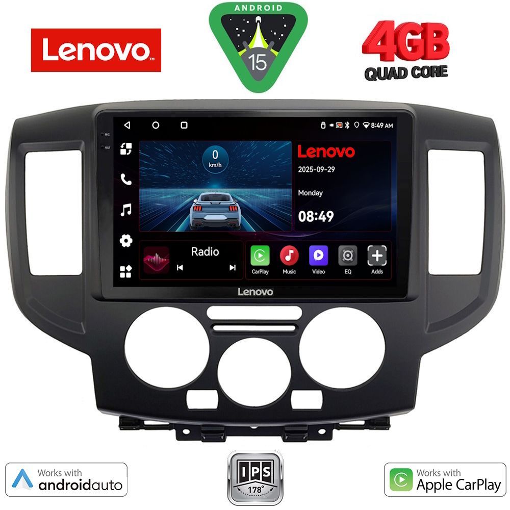 LENOVO LVE 8458BL_CPAA (9inc) MULTIMEDIA TABLET for NISSAN NV 200 mod. 2009-2020  (BLACK)