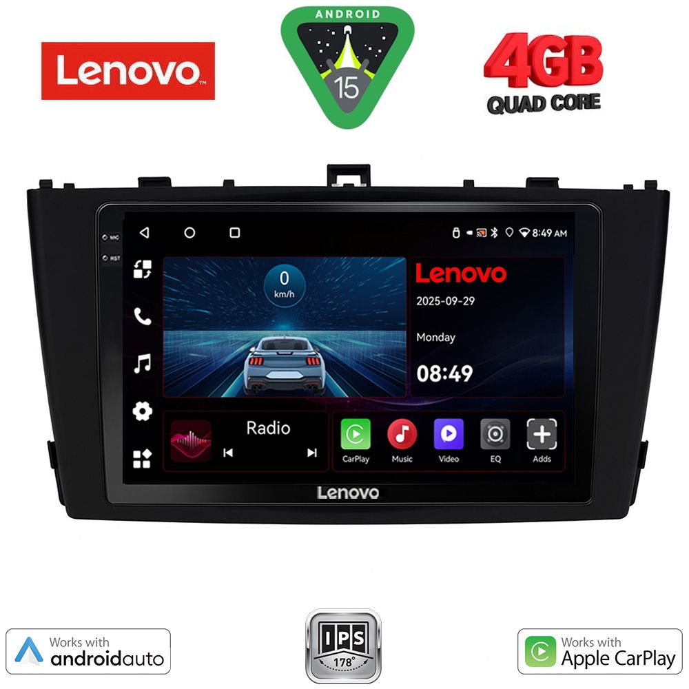 LENOVO LVE 8705BL_CPAA (9inc) MULTIMEDIA TABLET for TOYOTA AVENSIS (T27) mod. 2009-2015 (BLACK)