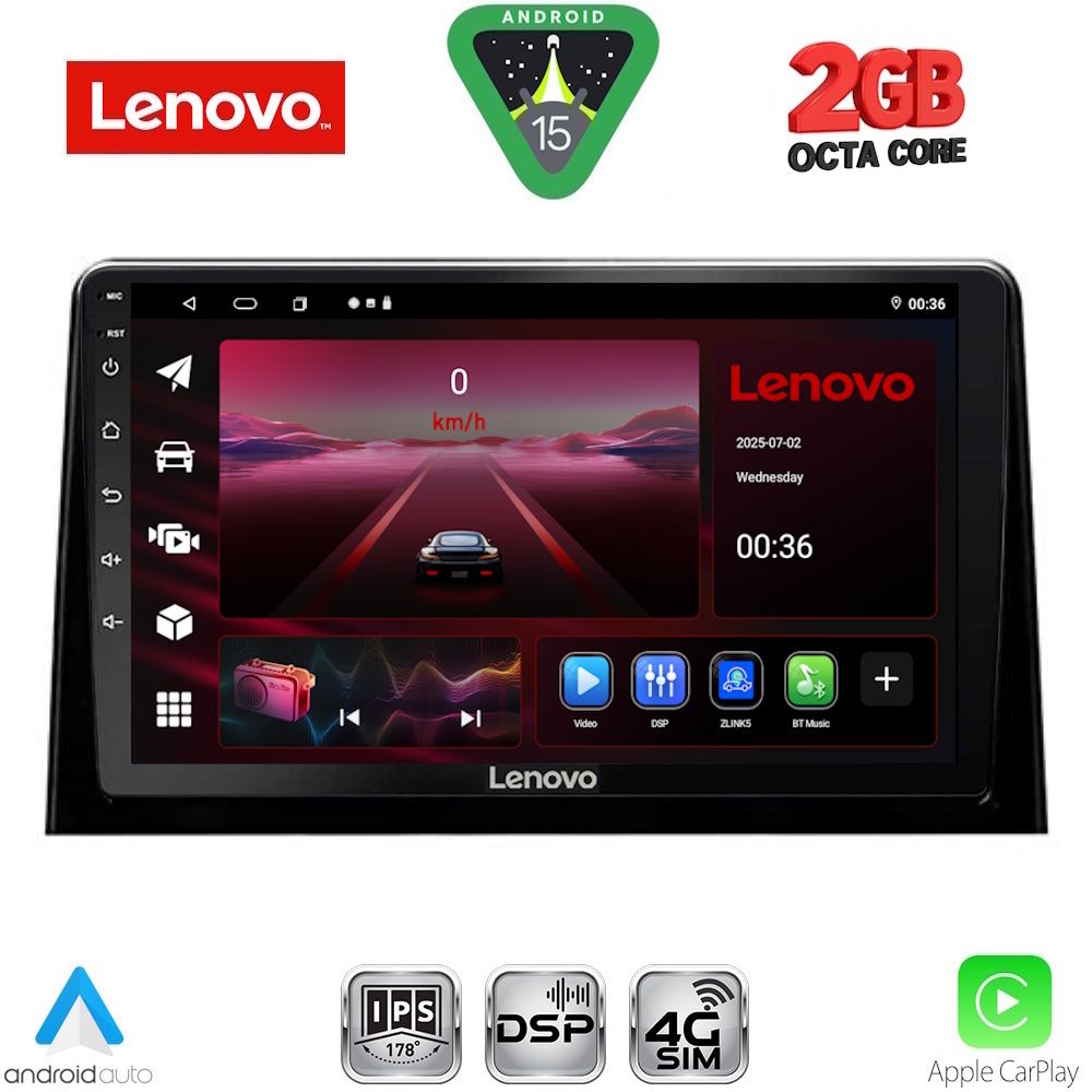 LENOVO LVF 5082_CPA (10inc) MULTIMEDIA TABLET for CITROEN BERLINGO – OPEL COMBO – PEUGEOT PARTNER – TOYOTA PROACE mod. 2018-2026 - FIAT DOBLO mod. 2022-2026