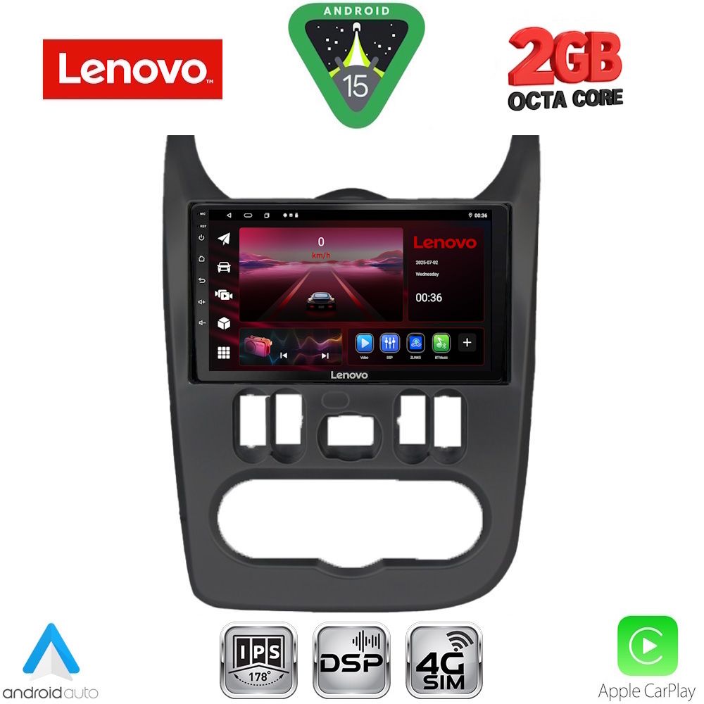 LENOVO LVF 5101BL_CPA (9inc) MULTIMEDIA TABLET for DACIA DUSTER – LOGAN – SANDERO mod. 2006-2012 (BLACK)