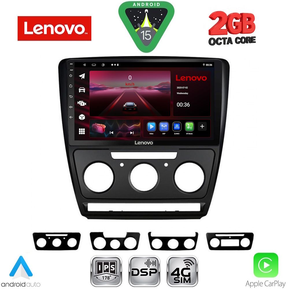 LENOVO LVF 5595BL_CPA (10inc) MULTIMEDIA TABLET for SKODA OCTAVIA 5 mod. 2005-2012 (BLACK)