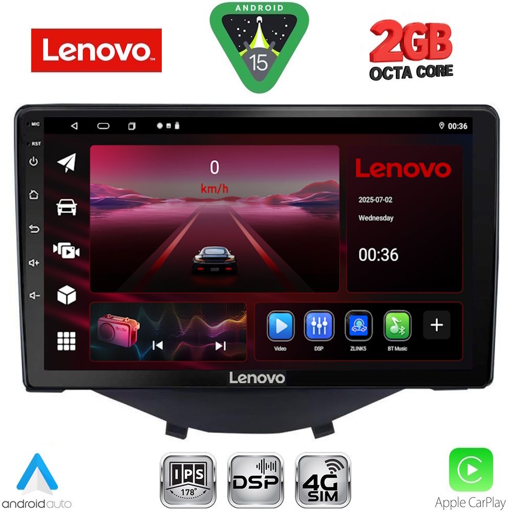 LENOVO LVF 5715_CPA CLIMA-A/C (9inc) MULTIMEDIA TABLET for CITROEN C1-PEUGEOT 108-TOYOTA AYGO mod. 2014-2022
