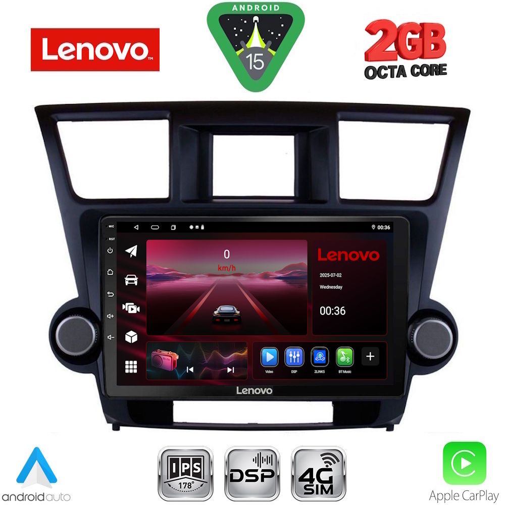 LENOVO LVF 5719_CPA (10inc) MULTIMEDIA TABLET for TOYOTA HIGHLANDER mod. 2008-2015