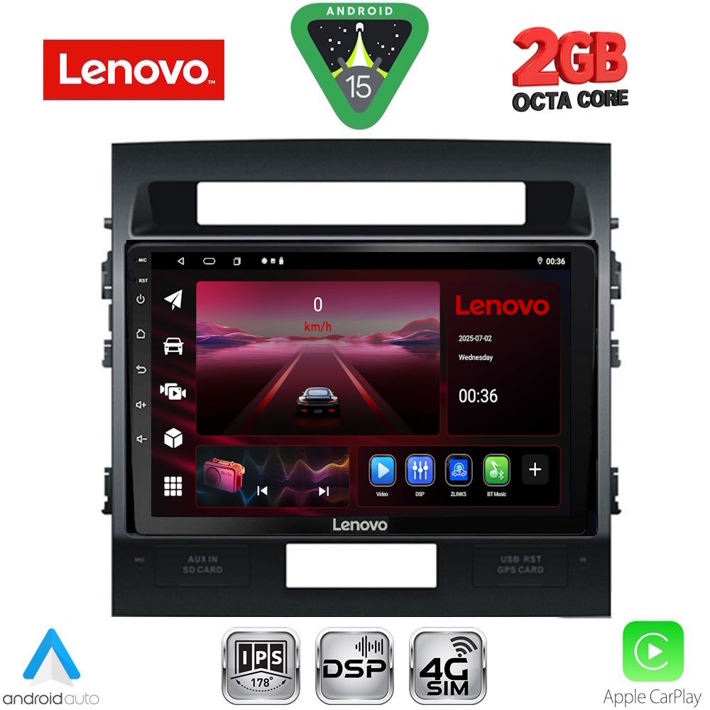 LENOVO LVF 5724_CPA (10inc) MULTIMEDIA TABLET for TOYOTA LAND CRUISER mod. 2008-2015