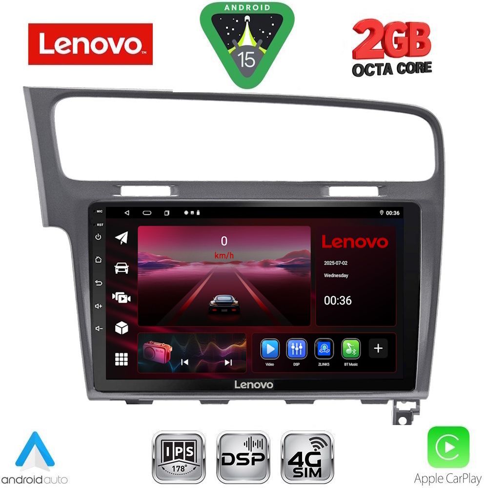 LENOVO LVF 5747GR_CPA (10inc) MULTIMEDIA TABLET for VW GOLF 7 mod. 2013-2020 (GRAY)