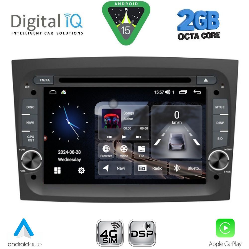 DIGITAL IQ MSF 338_CPA (7" DECK) MULTIMEDIA SYSTEM for FIAT DOBLO mod. 2015-2022